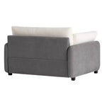 Poltrona singola in ciniglia oversize con seduta profonda e cuscini decorativi