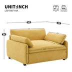 Poltrona singola in ciniglia oversize con seduta profonda e cuscini decorativi