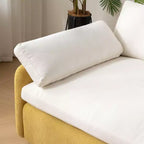 Poltrona singola in ciniglia oversize con seduta profonda e cuscini decorativi