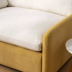 Poltrona singola in ciniglia oversize con seduta profonda e cuscini decorativi