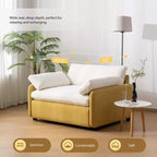 Poltrona singola in ciniglia oversize con seduta profonda e cuscini decorativi