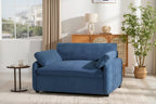 Oversized Chenille Single Sofa Chair with Deep Seat & Throw Pillows