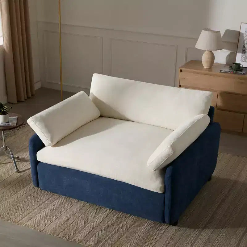 Poltrona singola in ciniglia oversize con seduta profonda e cuscini decorativi