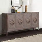 Credenza Betsy Antique 149,9 cm in legno con ripiani regolabili – mobile a 4 ante