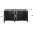 Credenza Betsy Antique 149,9 cm in legno con ripiani regolabili – mobile a 4 ante