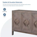Credenza Betsy Antique 149,9 cm in legno con ripiani regolabili – mobile a 4 ante