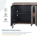 Credenza Betsy Antique 149,9 cm in legno con ripiani regolabili – mobile a 4 ante
