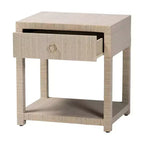 Comodino Nata Bohemian Woven in Erba Naturale con 1 Cassetto