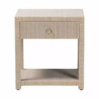 Comodino Nata Bohemian Woven in Erba Naturale con 1 Cassetto