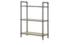 Libreria standard a 3 ripiani in rovere antico e metallo grigio sabbia, 91,4 cm