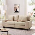 180.1 cm Linen Loveseat Sofa with 2 Cushions & Side Storage – 2-Seater Couch