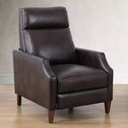 Push Back Recliner Accent Chair – Faux Leather with Solid Wood Legs
