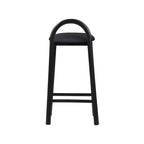 Sgabello Calvin in ecopelle vegana nera – Sgabello da bar e cucina moderno