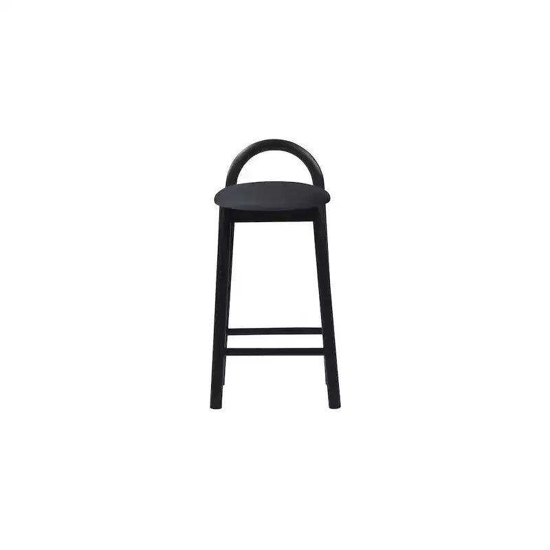 Sgabello Calvin in ecopelle vegana nera – Sgabello da bar e cucina moderno