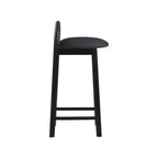 Sgabello Calvin in ecopelle vegana nera – Sgabello da bar e cucina moderno