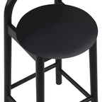 Sgabello Calvin in ecopelle vegana nera – Sgabello da bar e cucina moderno