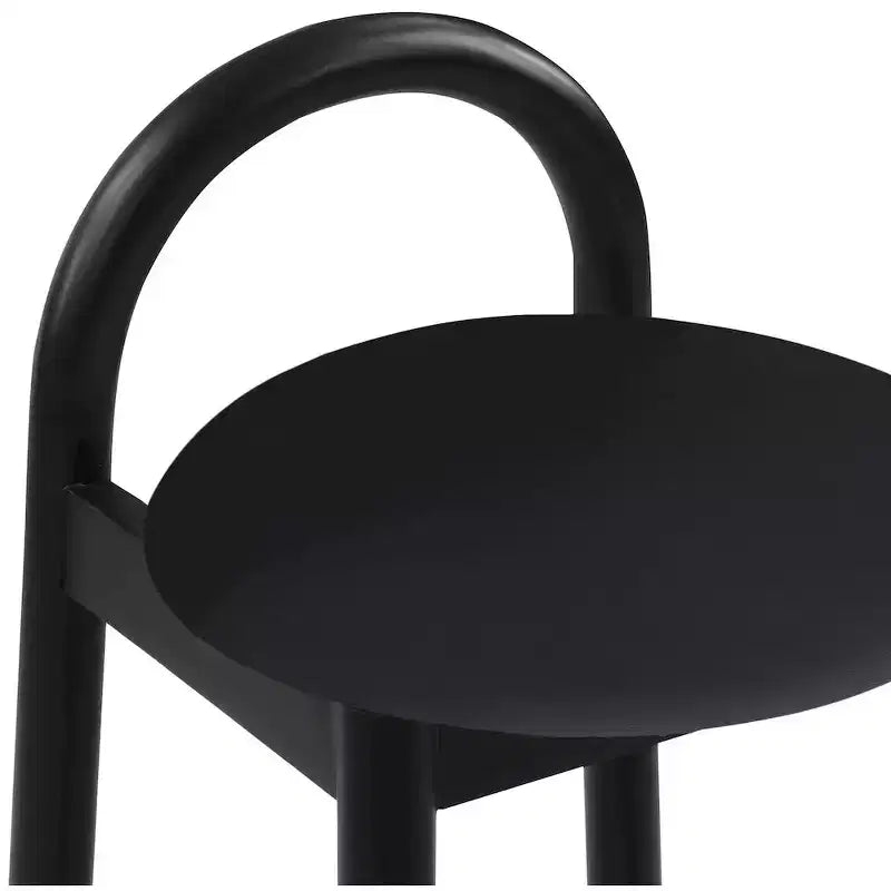Sgabello Calvin in ecopelle vegana nera – Sgabello da bar e cucina moderno