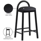 Sgabello Calvin in ecopelle vegana nera – Sgabello da bar e cucina moderno